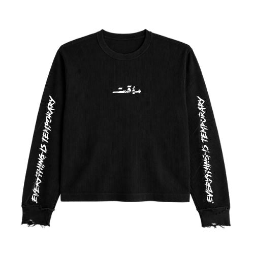 .02 Waffle Black Crewneck